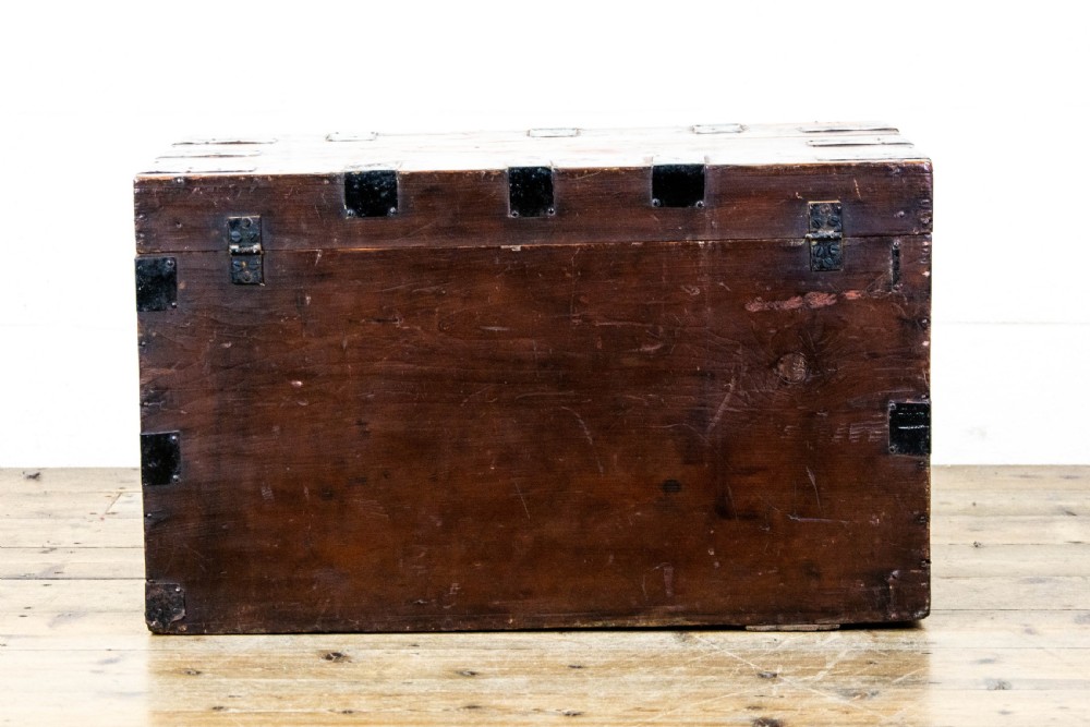 Rustic Antique Metal Bound Trunk View IX