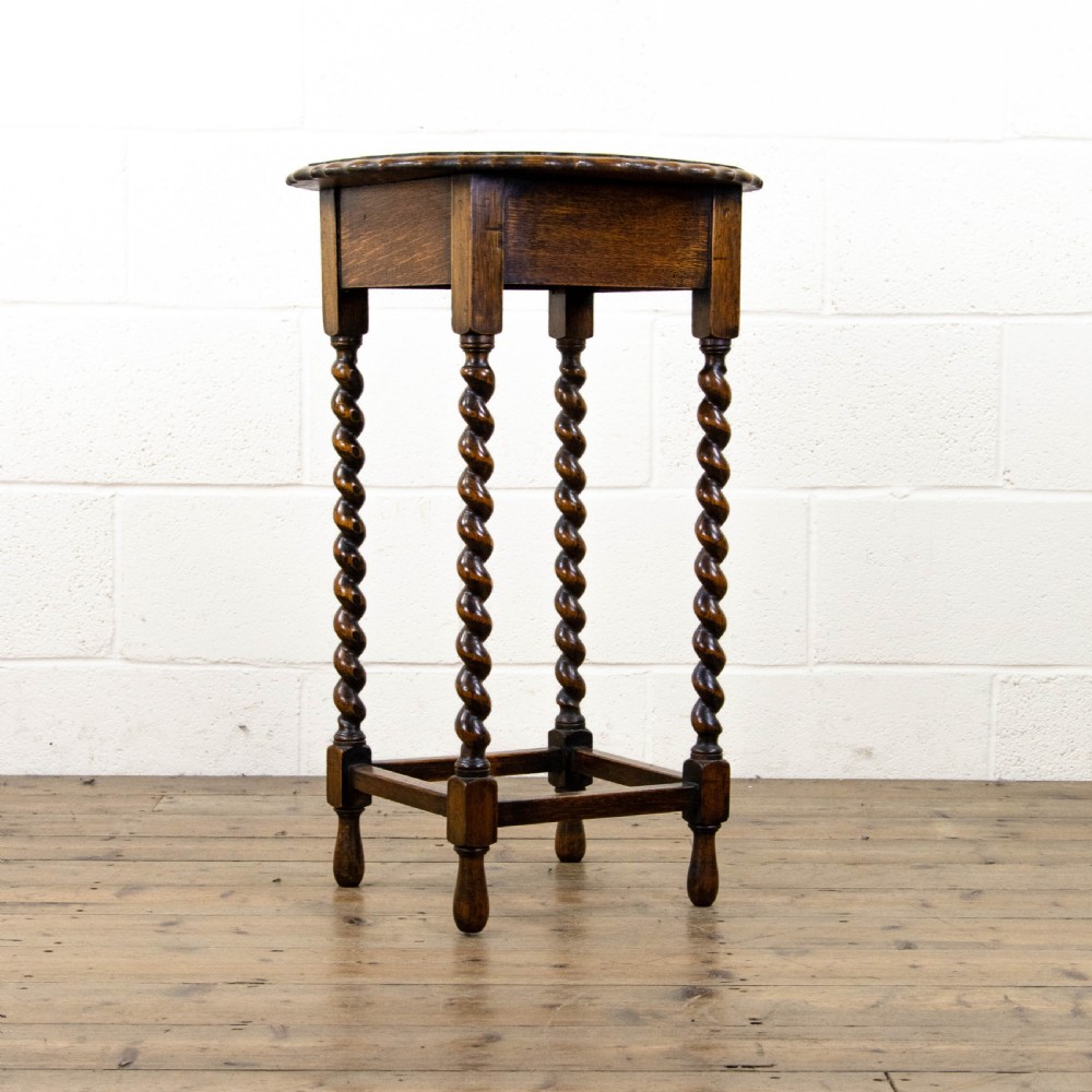 Antique Oak Barley Twist Side Table