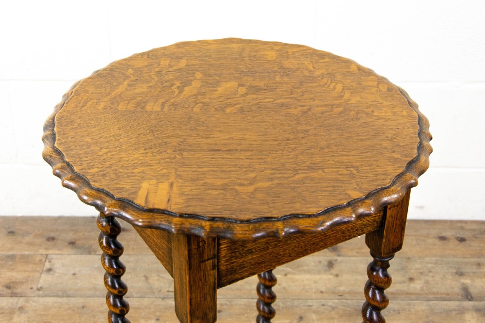 Antique Oak Barley Twist Side Table View III