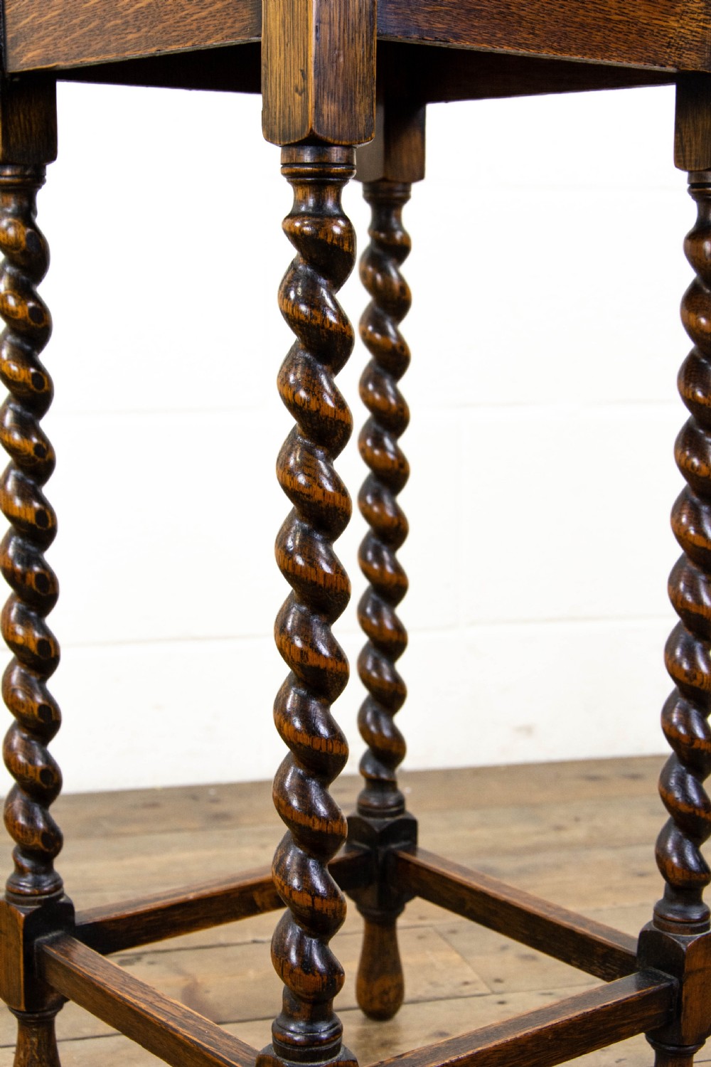Antique Oak Barley Twist Side Table View V