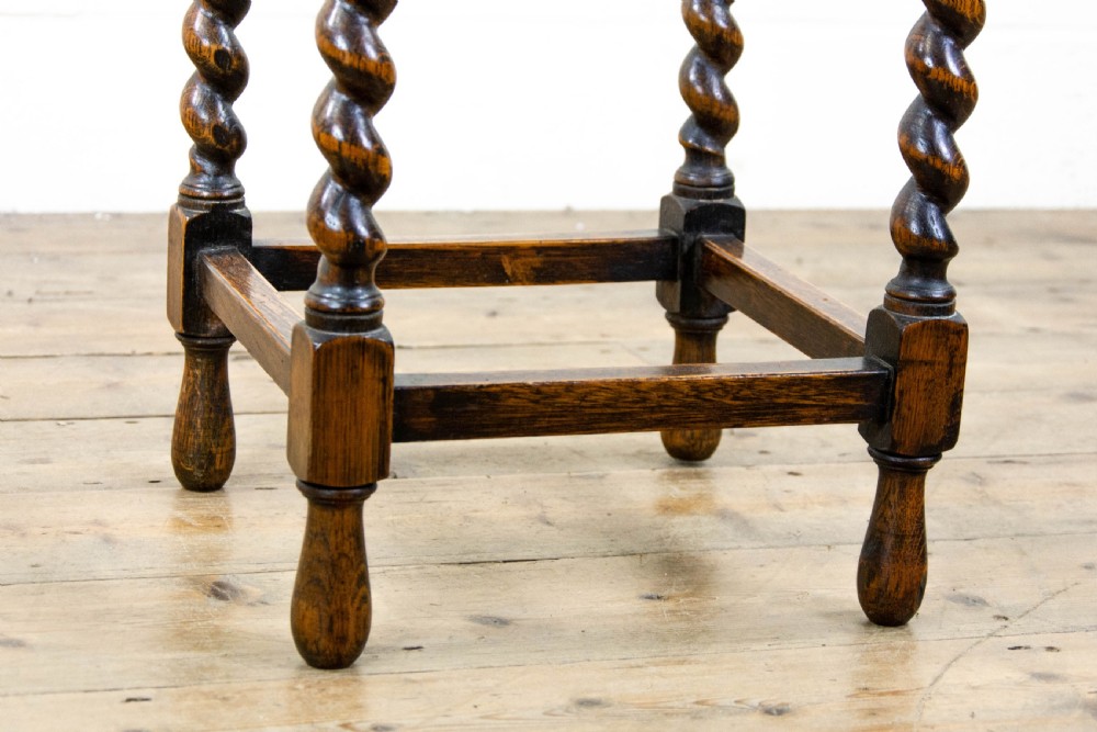 Antique Oak Barley Twist Side Table View VIII