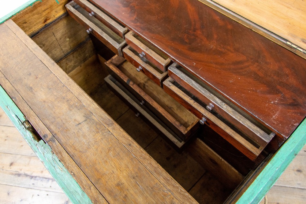 Antique Painted Captain’s Sea Chest View X