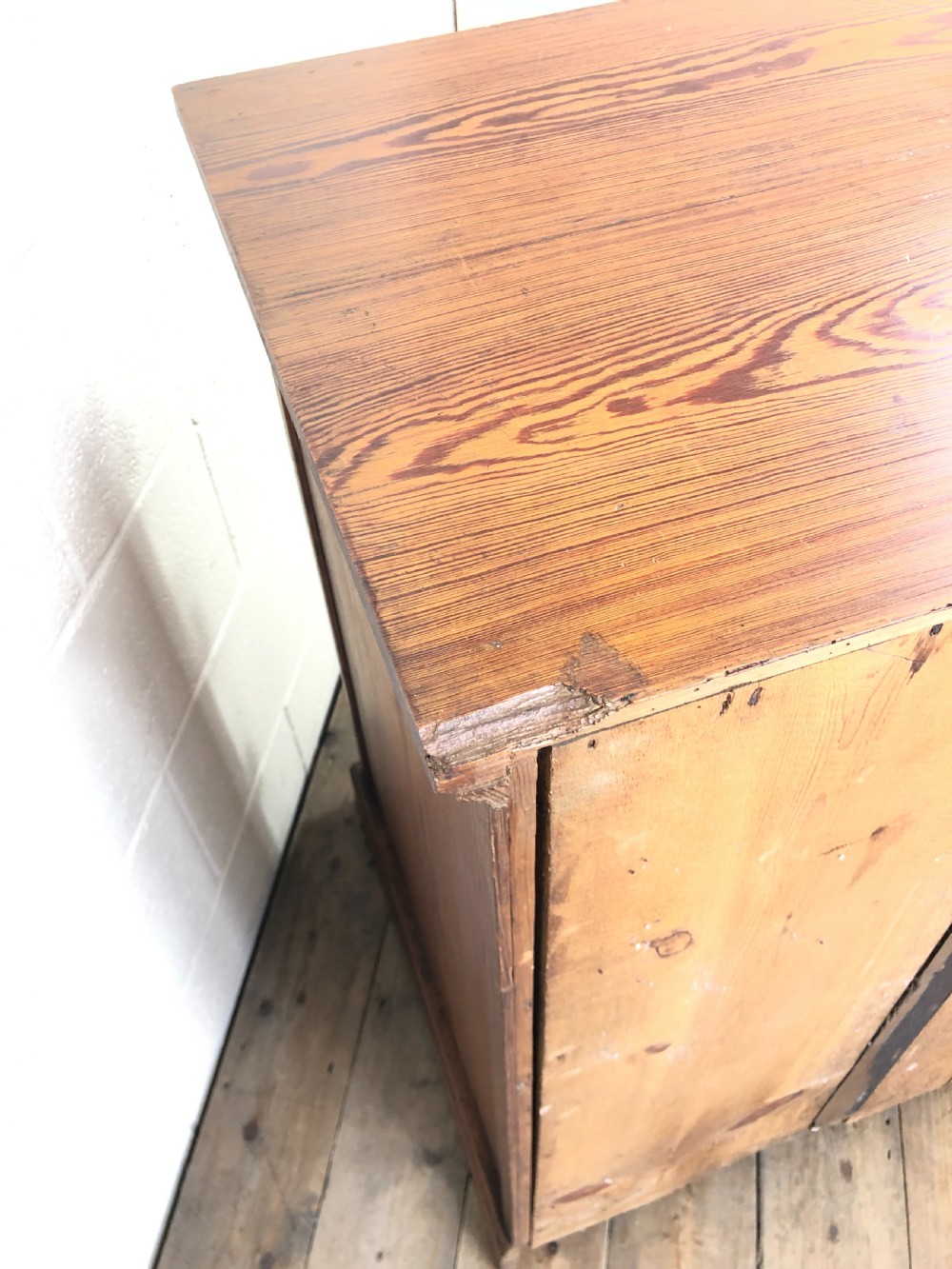 Antique Pitch Pine Chest of Drawers View X