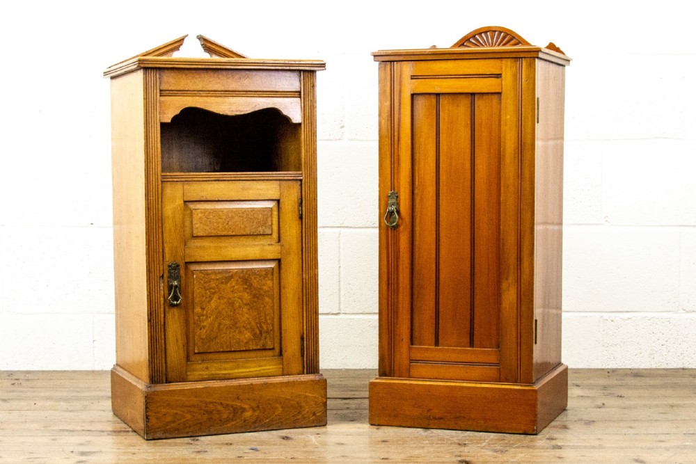 Two Similar Antique Bedside Cupboards