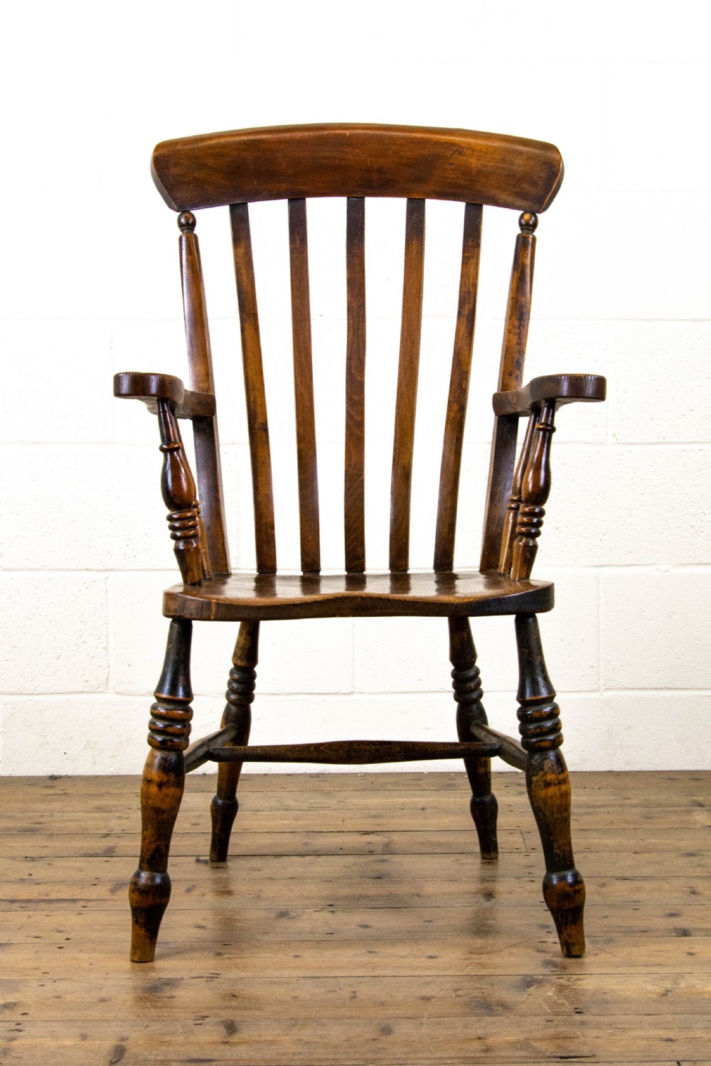 Victorian Ash and Elm Slat Back Armchair View II