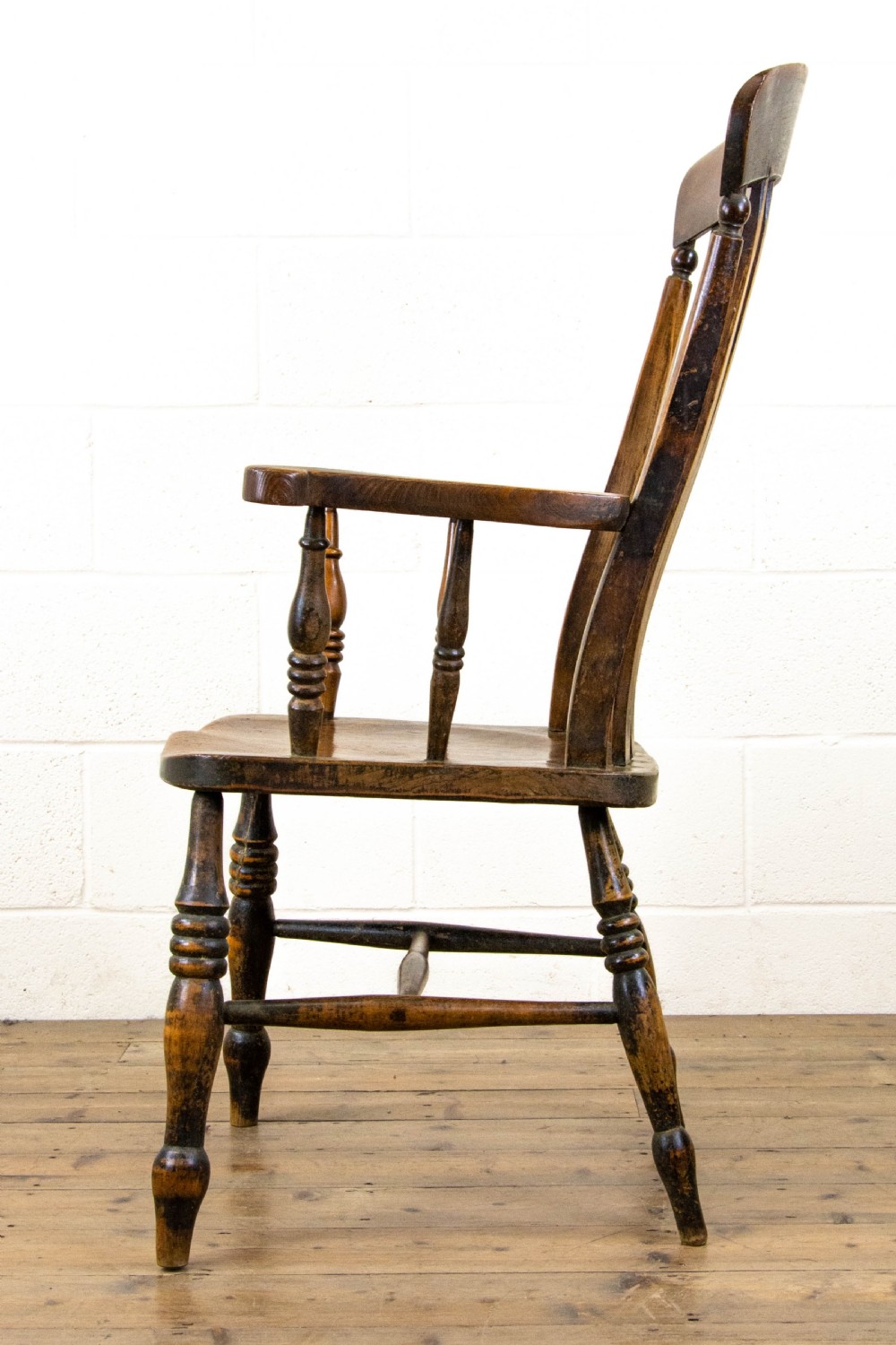 Victorian Ash and Elm Slat Back Armchair View IV