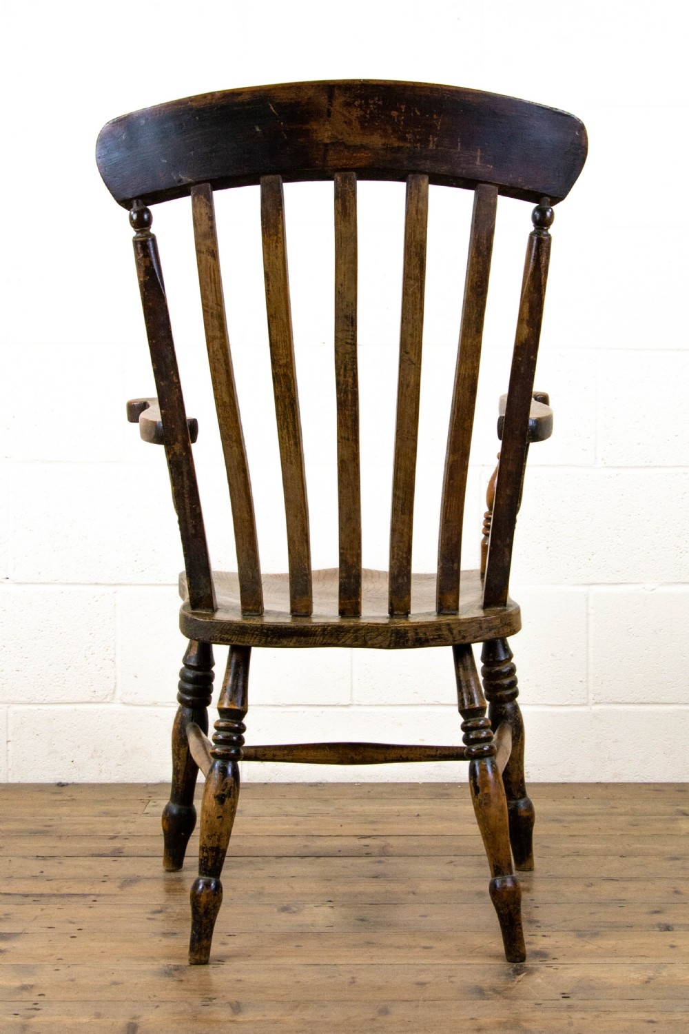 Victorian Ash and Elm Slat Back Armchair View V