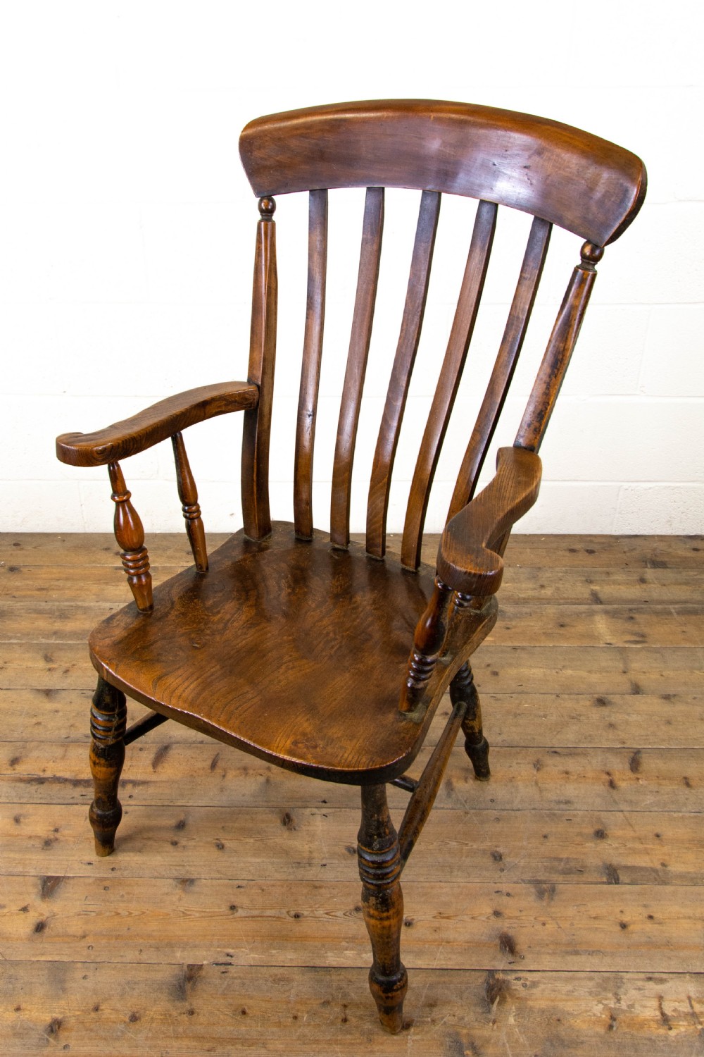 Victorian Ash and Elm Slat Back Armchair View VII