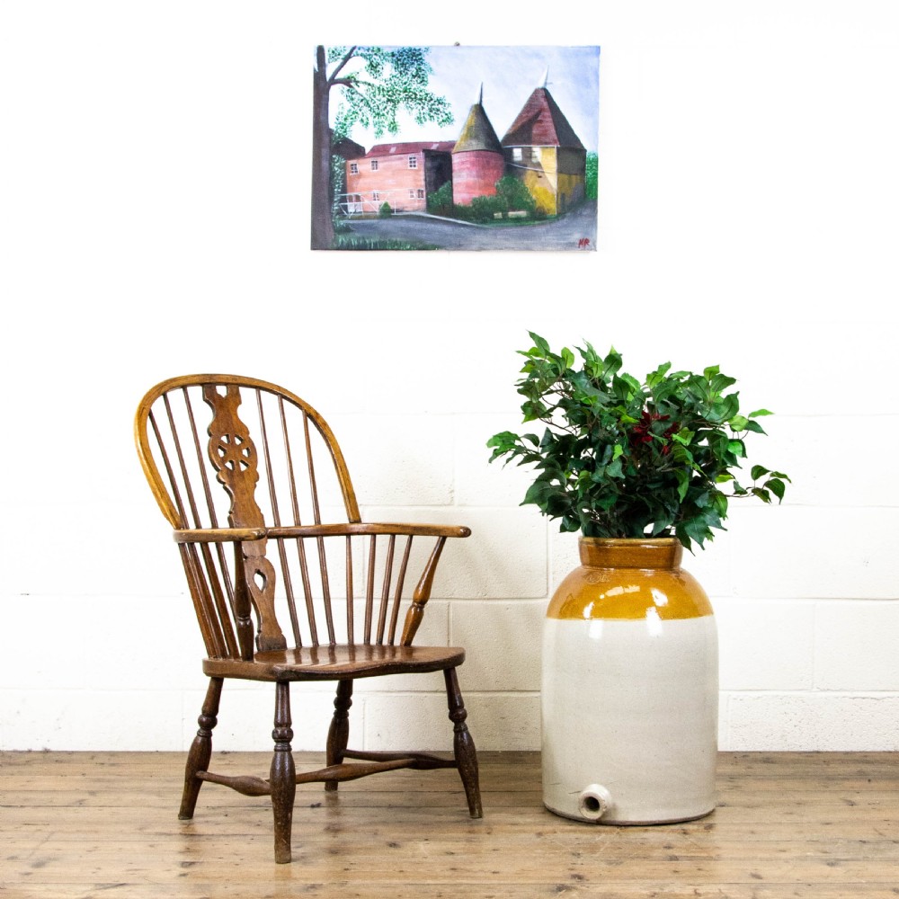 Antique Ash and Elm Wheel Back Windsor Armchair View II