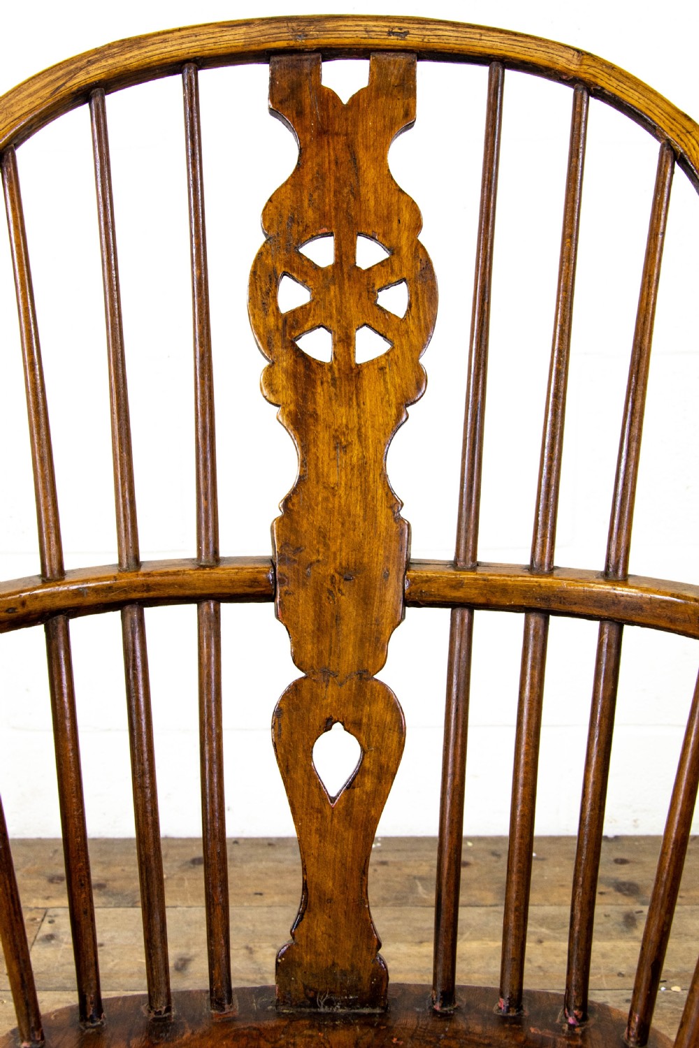 Antique Ash and Elm Wheel Back Windsor Armchair View V
