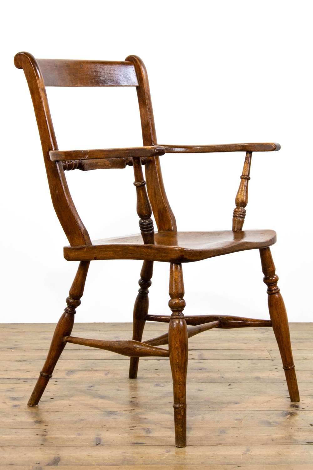 Antique Beech and Elm Windsor Armchair