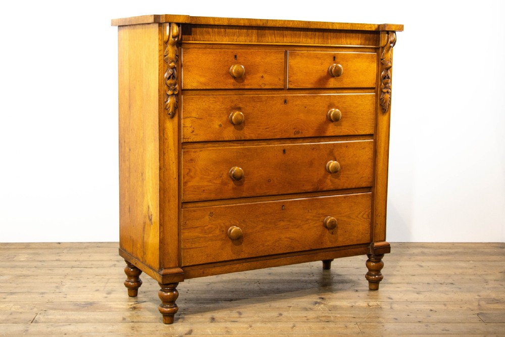 Victorian Antique Oak Chest of Drawers View IV
