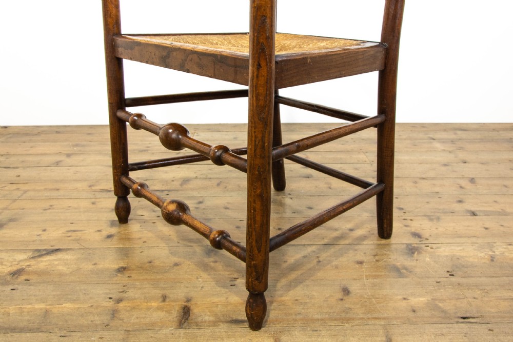 Antique Ladder Back Armchair with Rush Seat View VIII