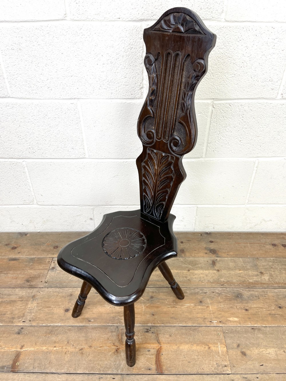 Antique Welsh Oak Spinning Chair View V