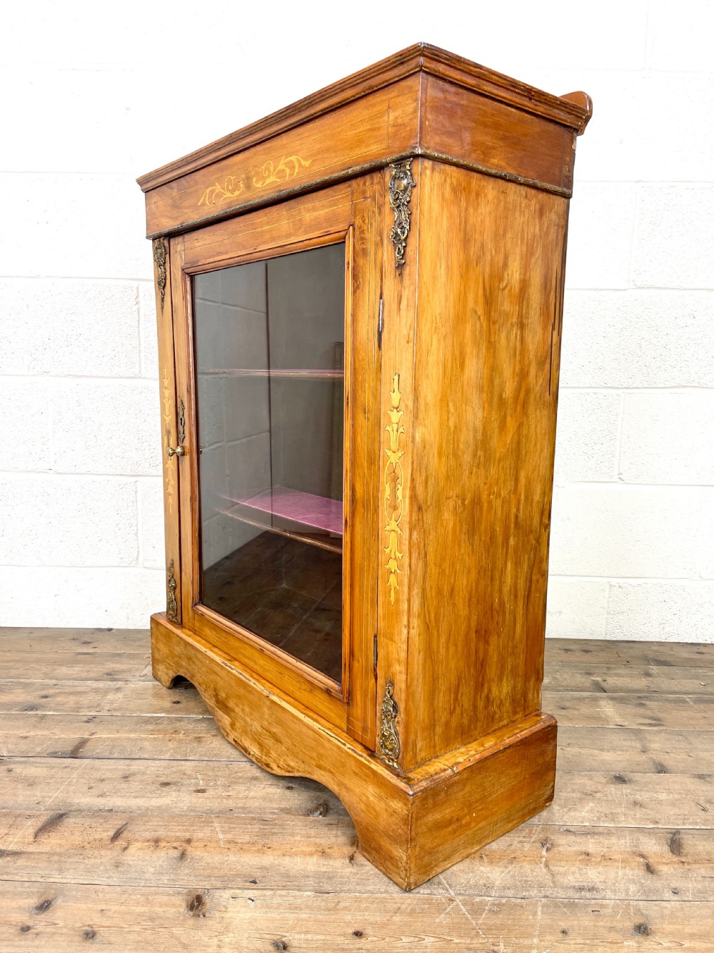 Antique Victorian Walnut Cabinet View VI