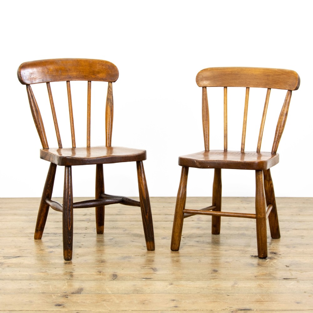 Near Pair of Antique Ash Child’s Chairs