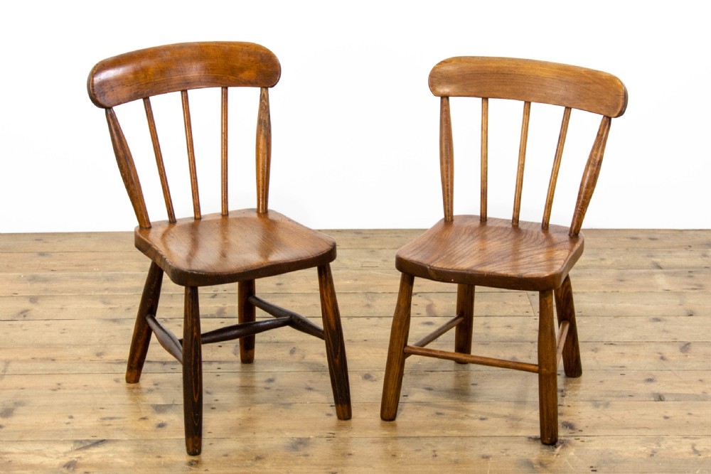Near Pair of Antique Ash Child’s Chairs View II