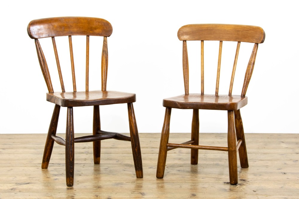 Near Pair of Antique Ash Child’s Chairs View III