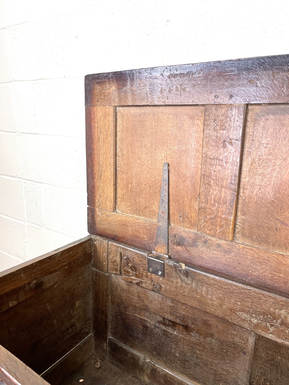 Antique Carved Oak Blanket Box View VI