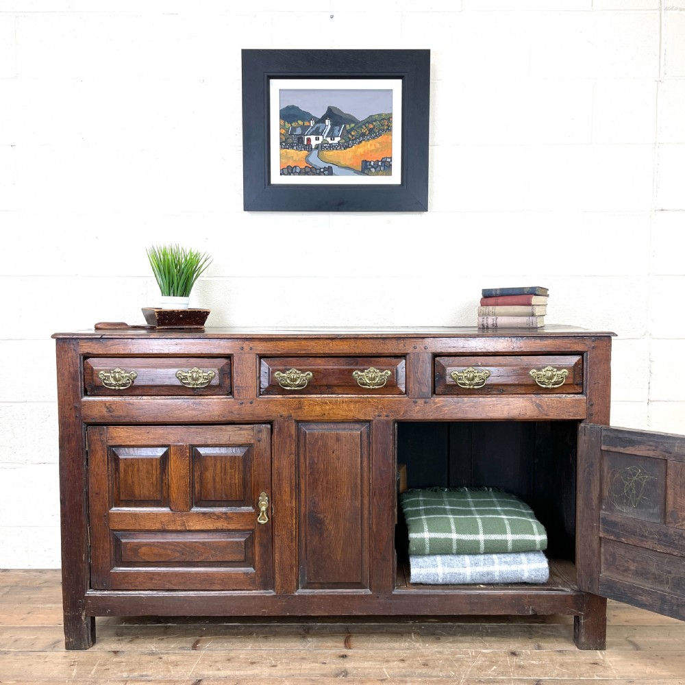 Antique Welsh Oak Dresser Base View II
