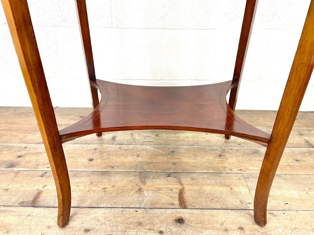 Antique Mahogany Inlaid Oval-Shaped Occasional Table View III