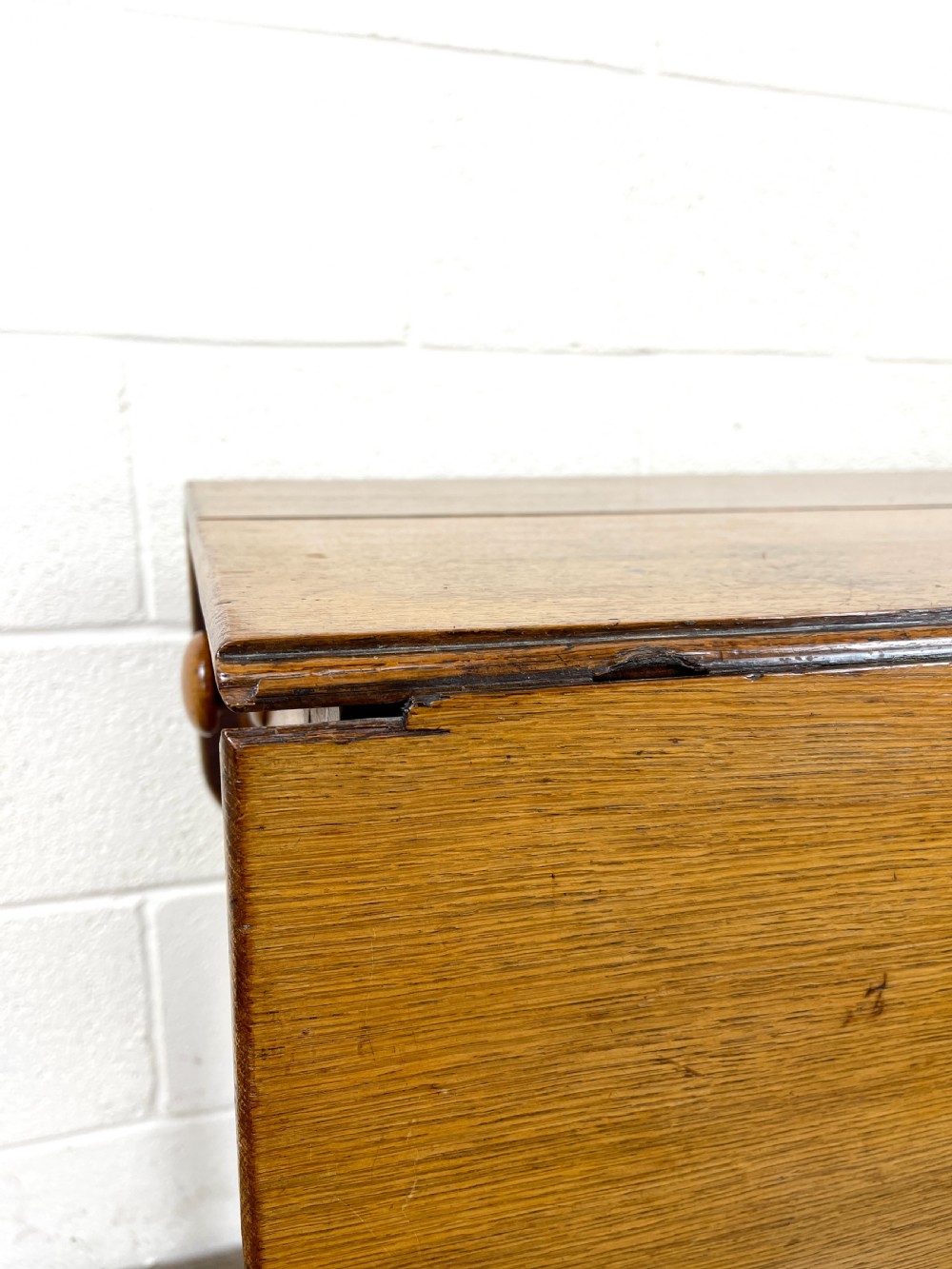 Antique Victorian Oak Drop-Leaf Table View XII