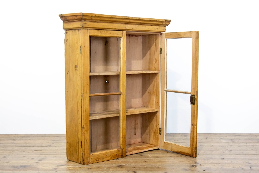 Antique Pine Glazed Two Door Wall Cabinet View VI