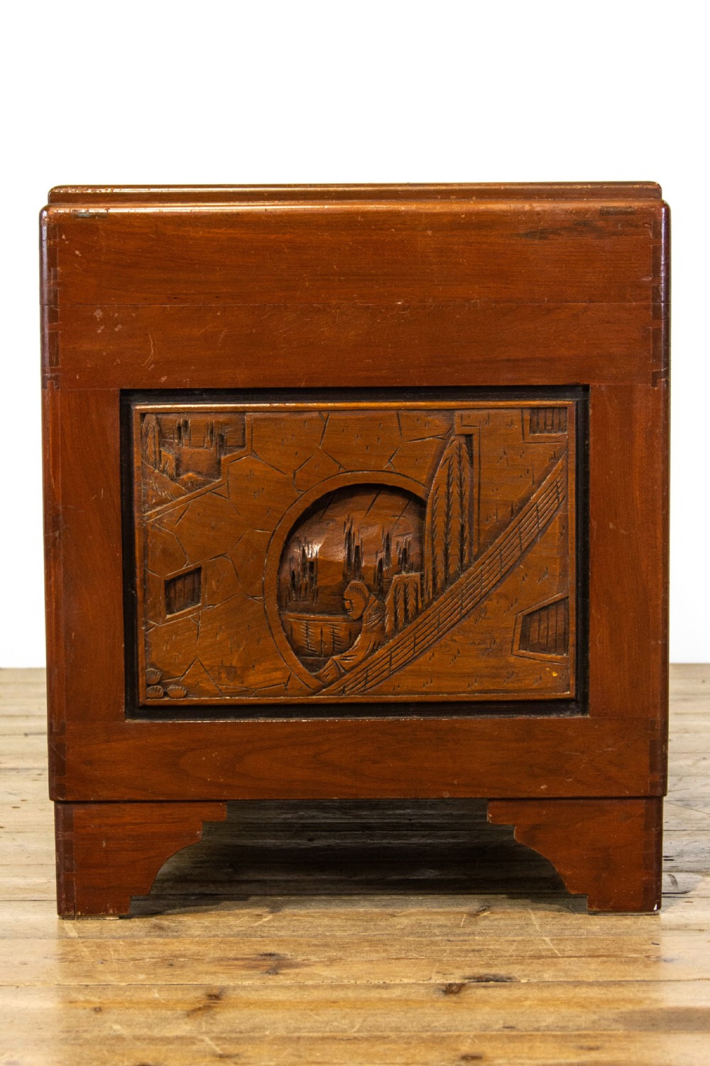 Oriental Carved Camphor Wood Trunk View VI