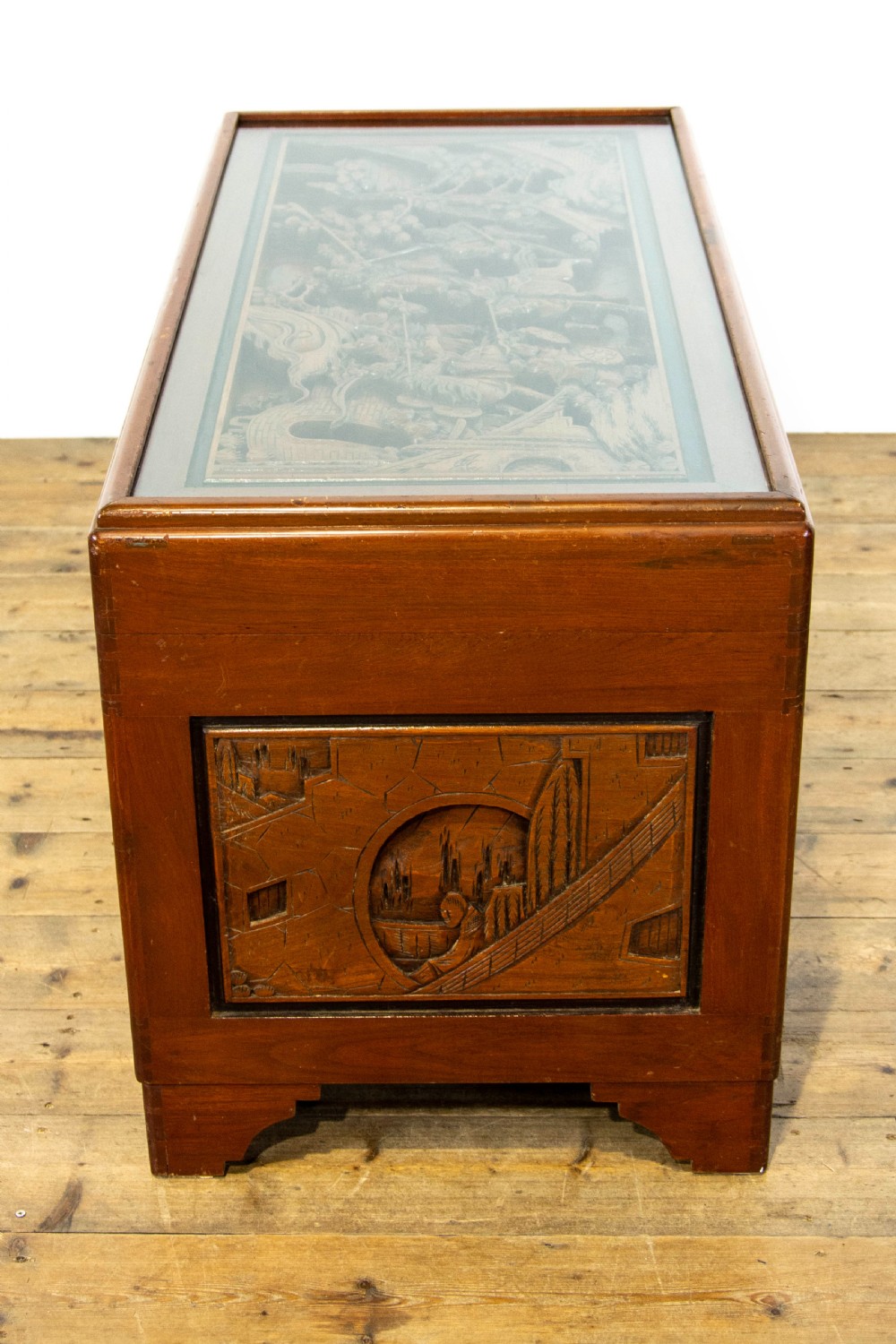 Oriental Carved Camphor Wood Trunk View VII