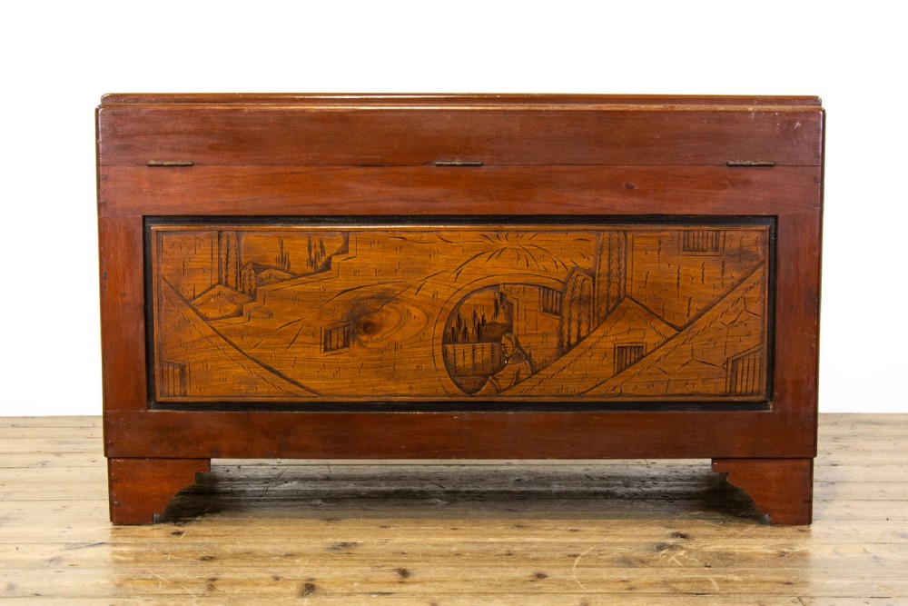 Oriental Carved Camphor Wood Trunk View VIII