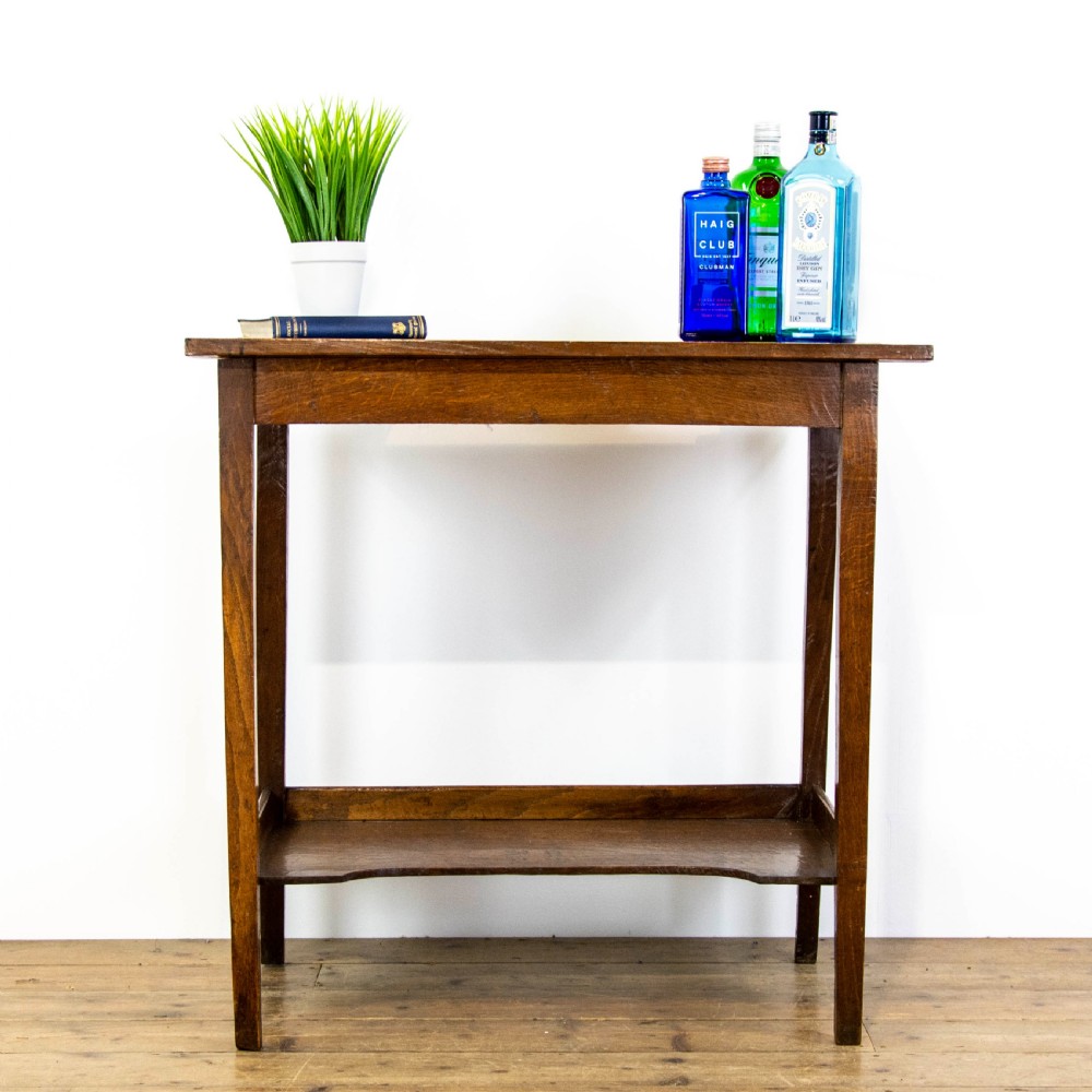 Antique Oak Two Tier Side Table View II