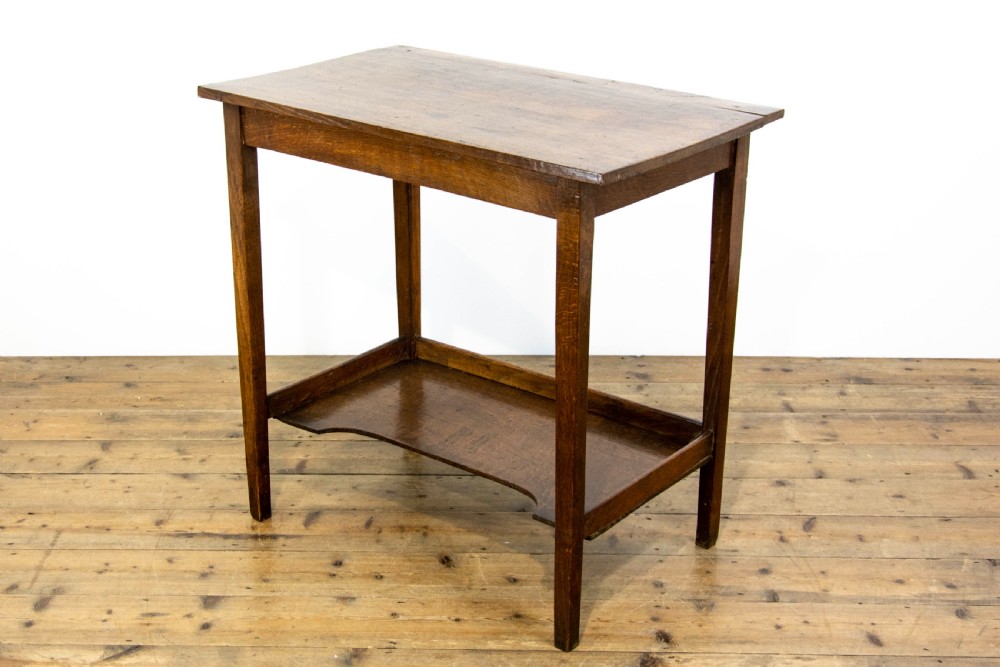 Antique Oak Two Tier Side Table View IV