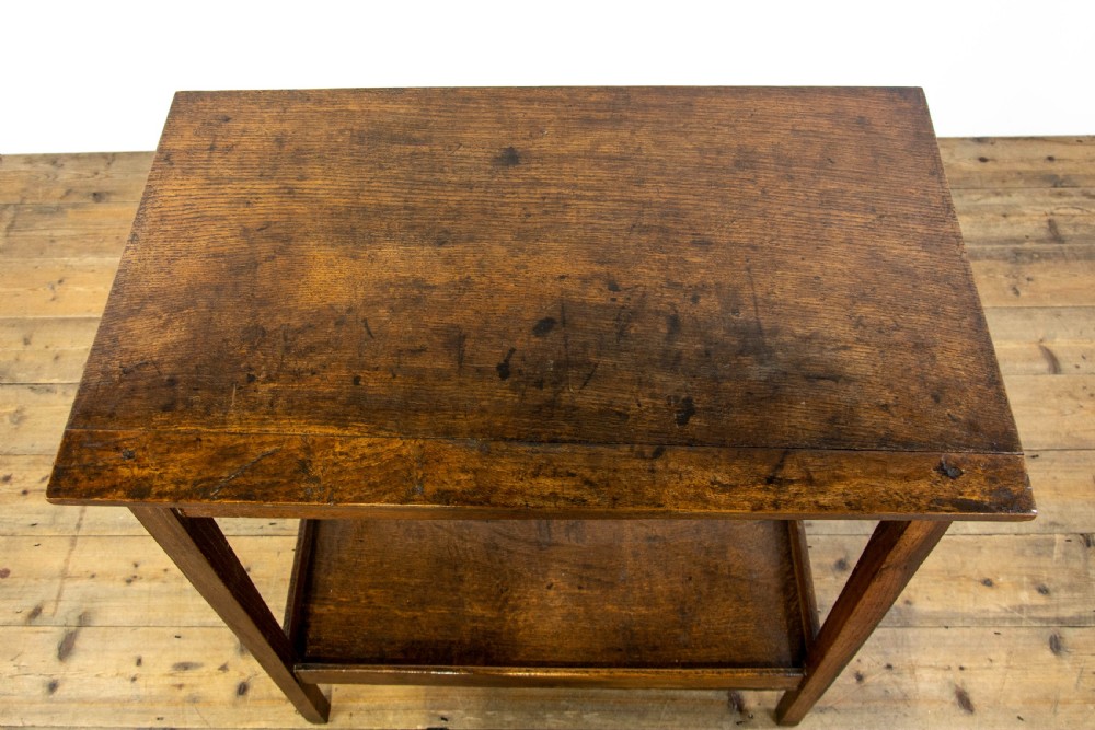 Antique Oak Two Tier Side Table View VII
