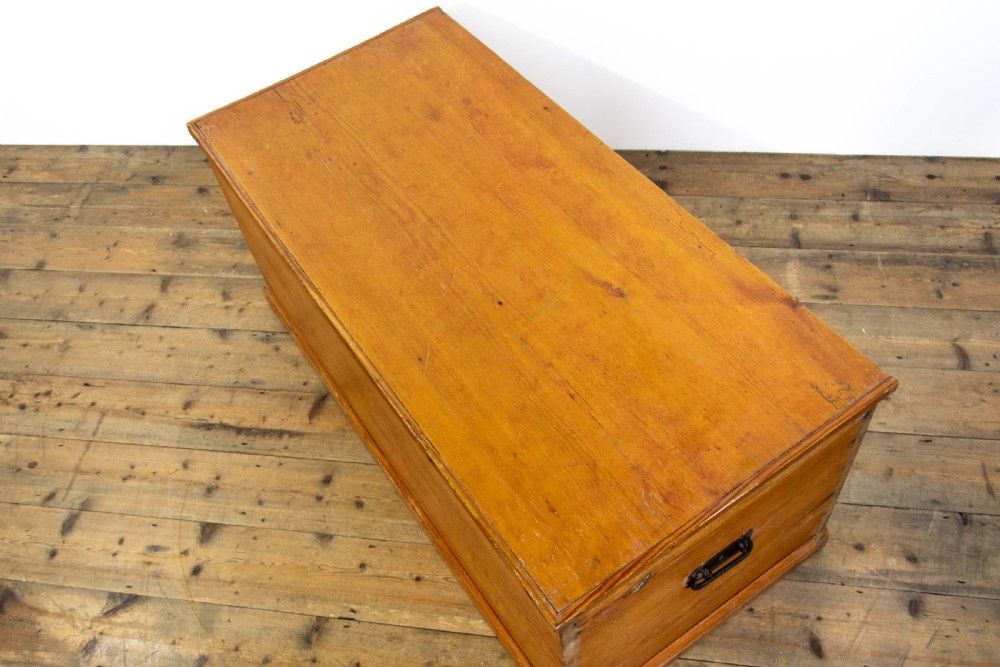Antique Pine Trunk with Carry Handles View X