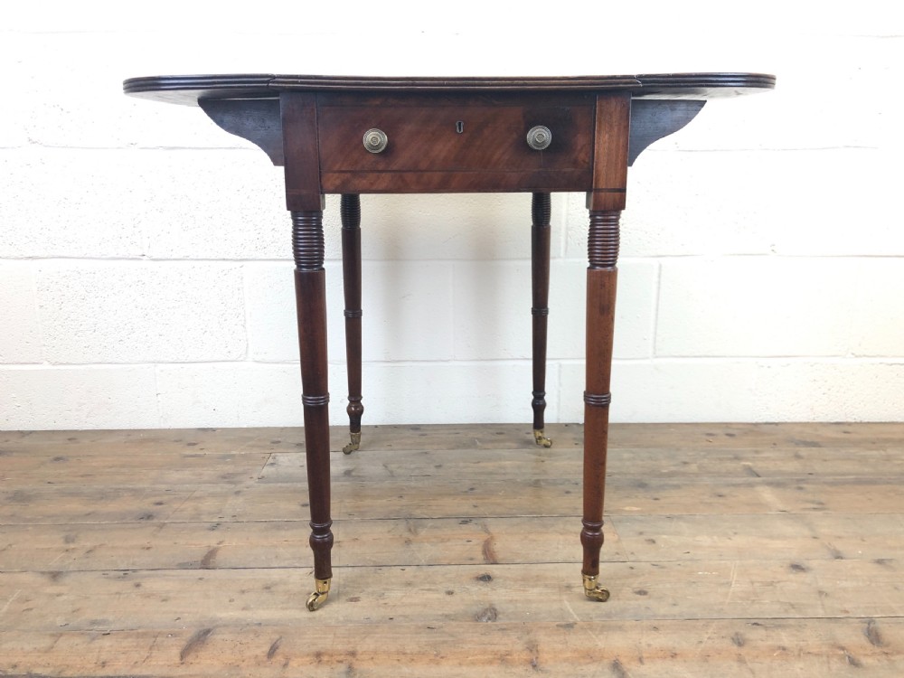 Small Antique Georgian mahogany Pembroke Table View XI