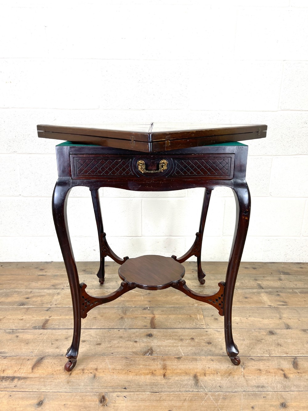 Antique Edwardian Mahogany Games Table View III