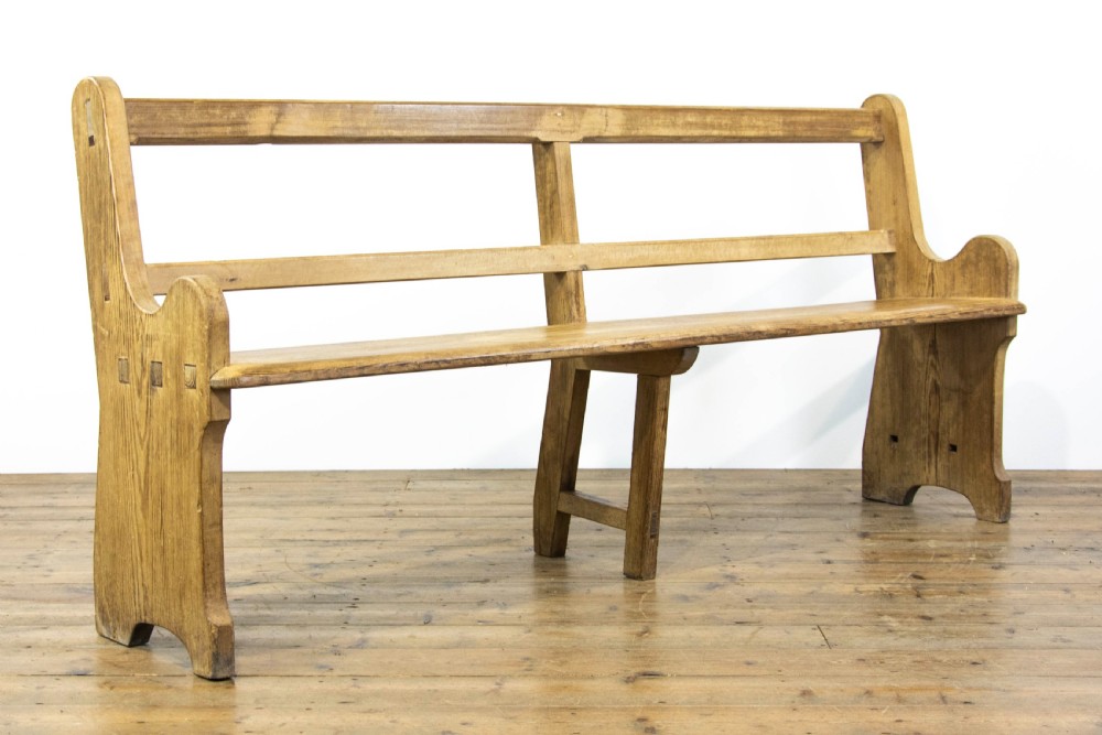 Rustic Antique Pine Pew Bench View III