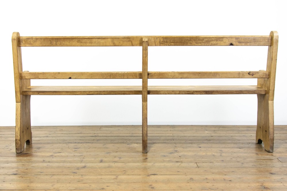 Rustic Antique Pine Pew Bench View IV