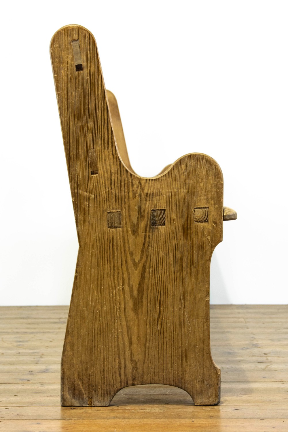 Rustic Antique Pine Pew Bench View V
