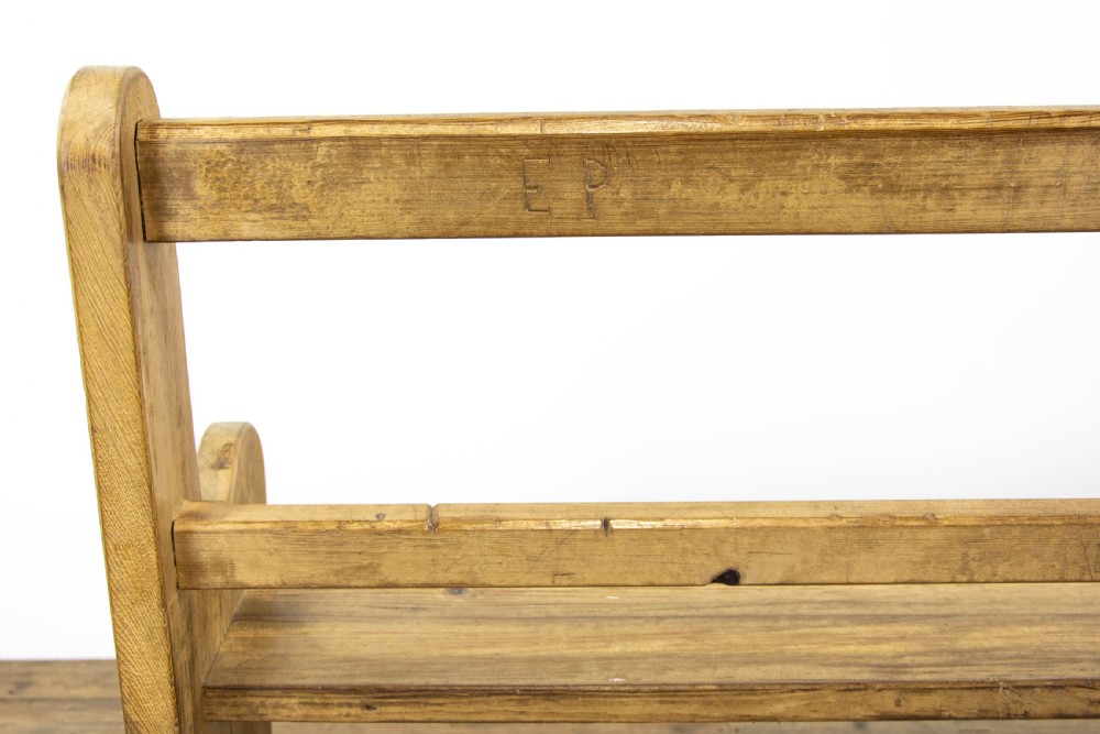 Rustic Antique Pine Pew Bench View VI