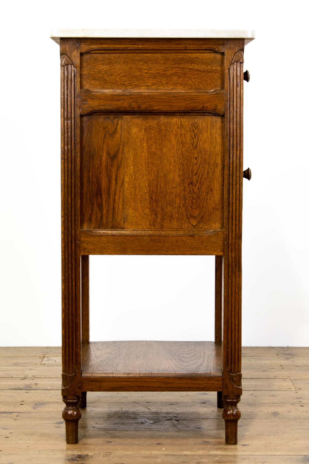 Oak Bedside Table with Marble Top View VIII