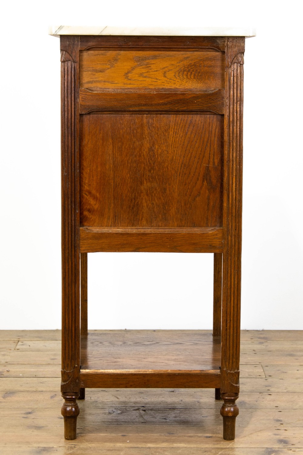 Oak Bedside Table with Marble Top View IX