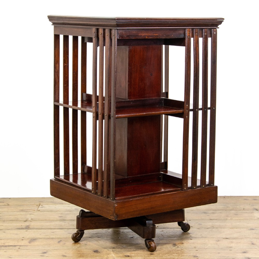 Antique Edwardian Mahogany Revolving Bookcase