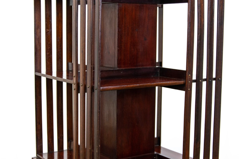 Antique Edwardian Mahogany Revolving Bookcase View IV