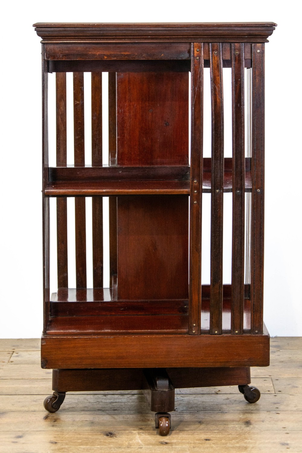 Antique Edwardian Mahogany Revolving Bookcase View V
