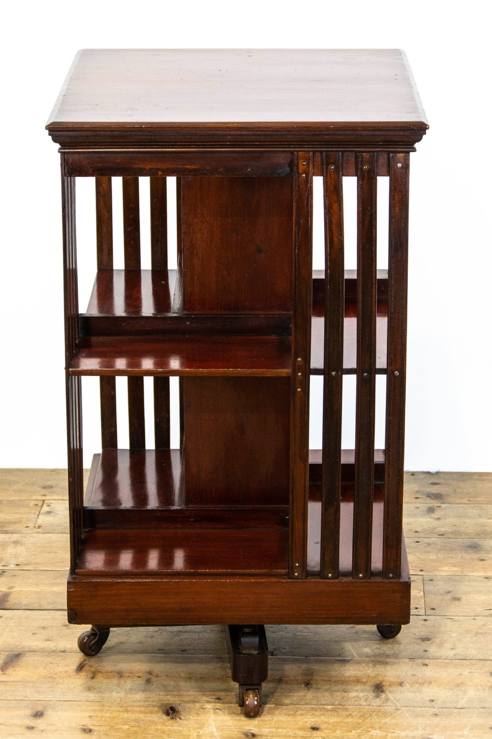 Antique Edwardian Mahogany Revolving Bookcase View VI