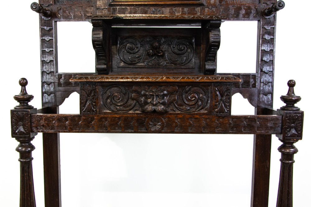 Late Victorian Carved Oak Hall Stand View III