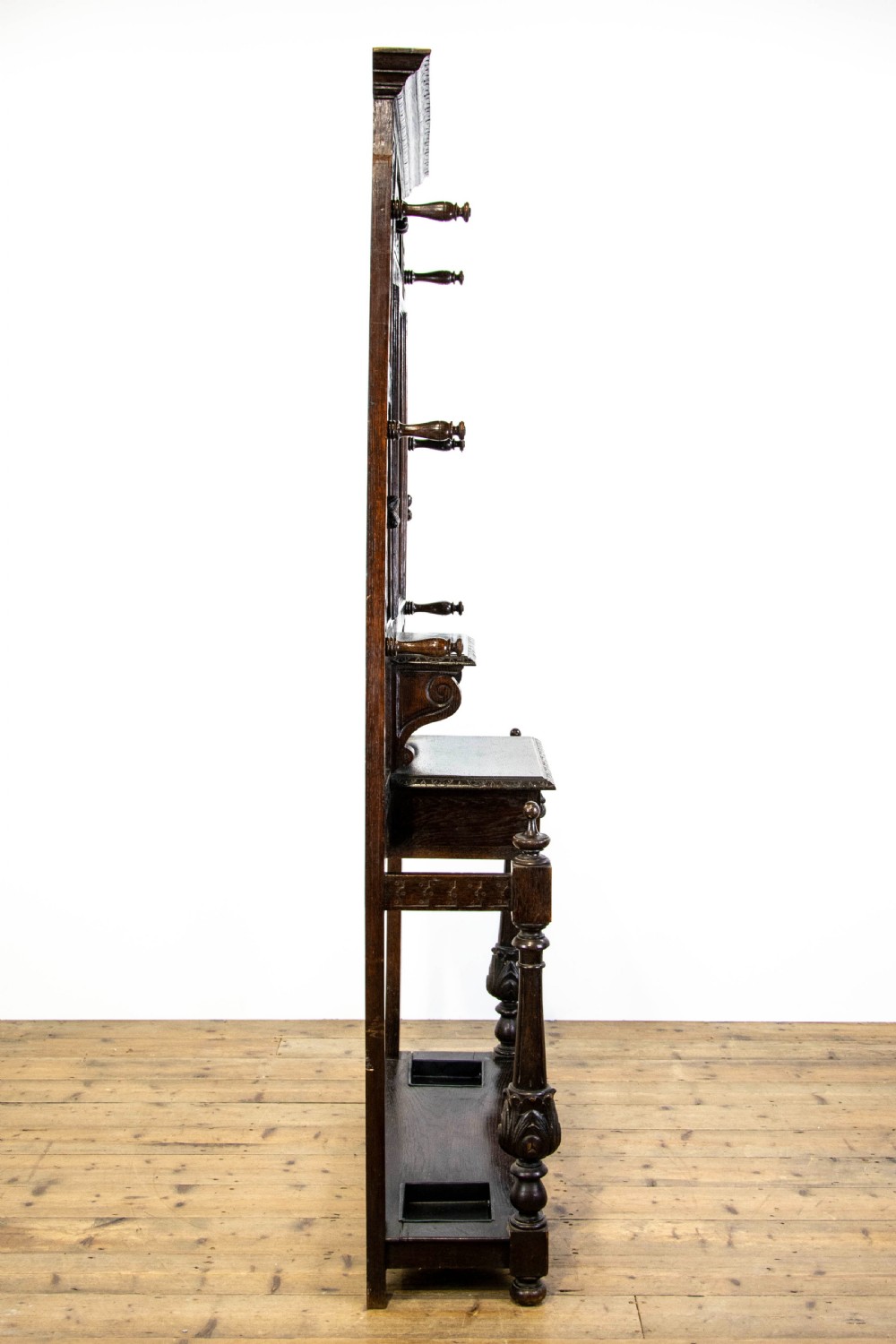 Late Victorian Carved Oak Hall Stand View VIII