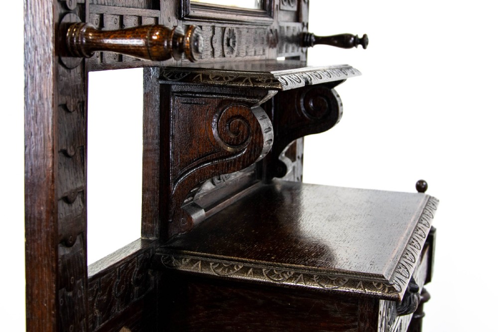 Late Victorian Carved Oak Hall Stand View X