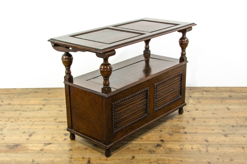 Early 20th Century Antique Oak Monks Bench View IX